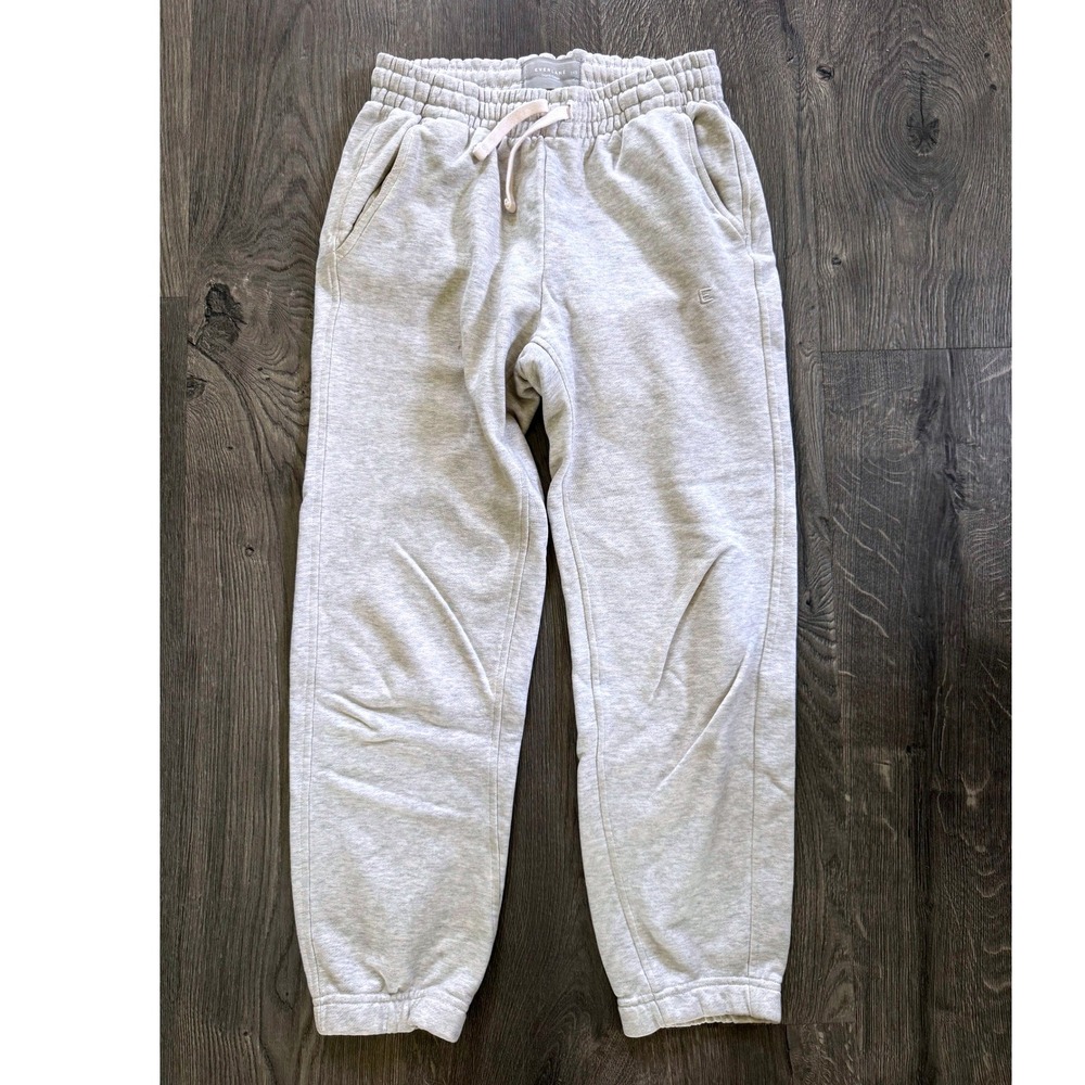 Everlane The Track Jogger Sweatpants XXS Light Heather Grey Organic Cotton Exc